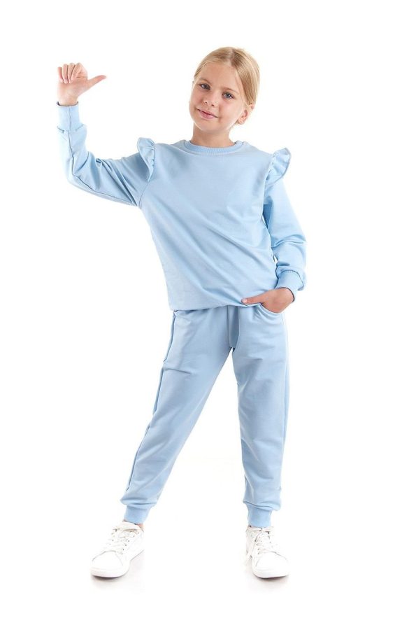 AHENGİM Kids Girls Ruffled Trendy Tracksuit Set