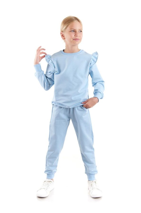 AHENGİM Kids Girls Ruffled Trendy Tracksuit Set