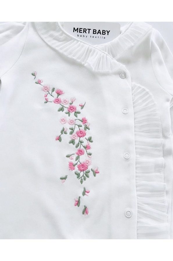 Mert Baby Floral Embroidered Lace Hospital Set