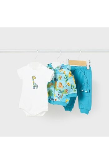 Mayoral Summer Boys' Baby Tracksuit 3-Piece Set Blue