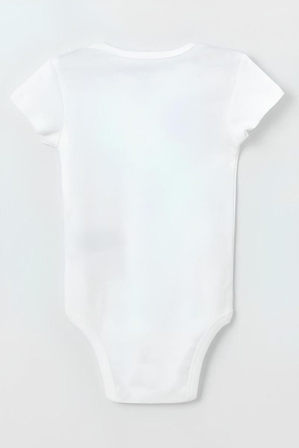 Overoz Organic 100% Cotton Basic White Short Sleeve Baby Bodysuit Set