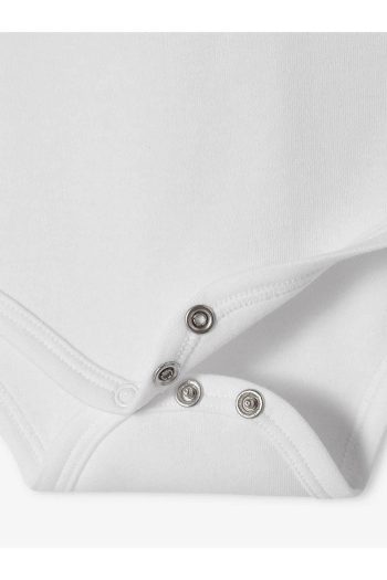 Overoz Organic 100% Cotton Long Sleeve Basic White Baby Bodysuits Pack of 5
