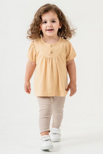 Bombe Baby Kids Camel Cotton Legging Set
