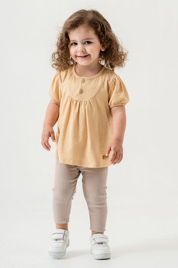 Bombe Baby Kids Camel Cotton Legging Set