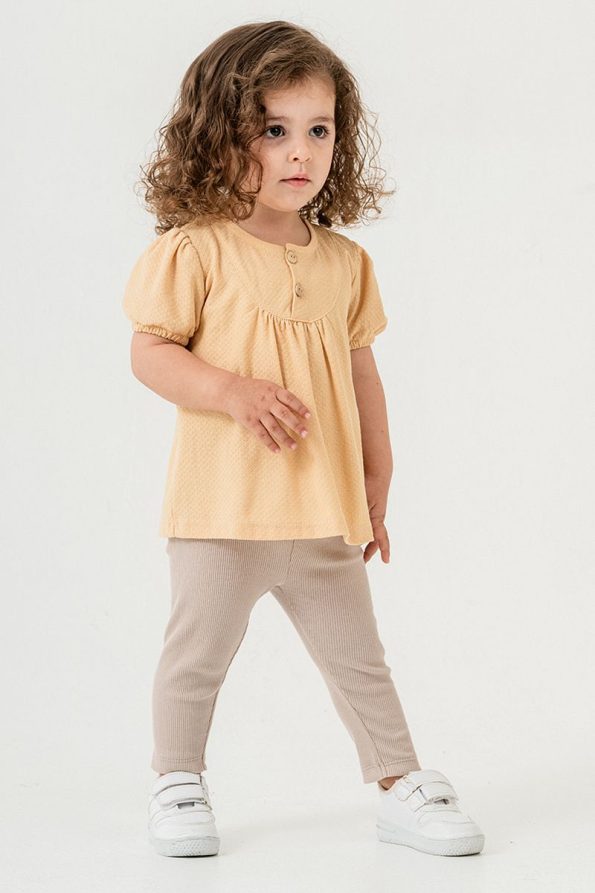 Bombe Baby Kids Camel Cotton Legging Set