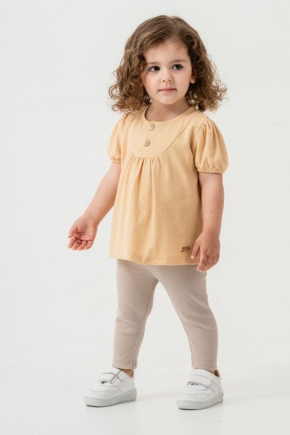 Bombe Baby Kids Camel Cotton Legging Set