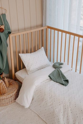 TBA COLLECTION Baby Bedding Set (100x150) | Green Dots