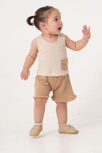 Bombe Baby Kids Natural Cotton Shorts 2-Piece Set