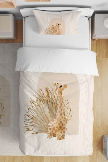 Evpanya Cute Giraffe Pattern Single Kids Bedding Set