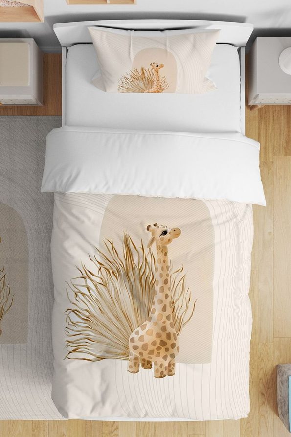Evpanya Cute Giraffe Pattern Single Kids Bedding Set