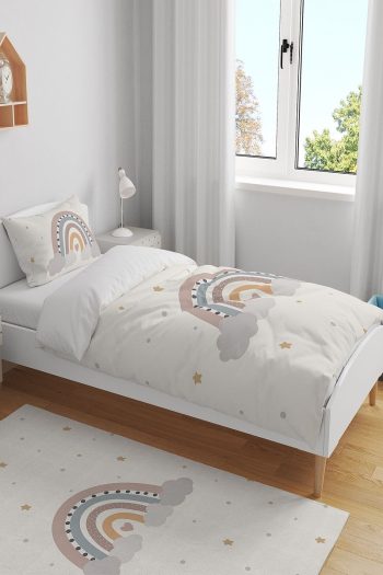 Evpanya Simple Pastel Rainbow Pattern Single Baby Children's Duvet Set