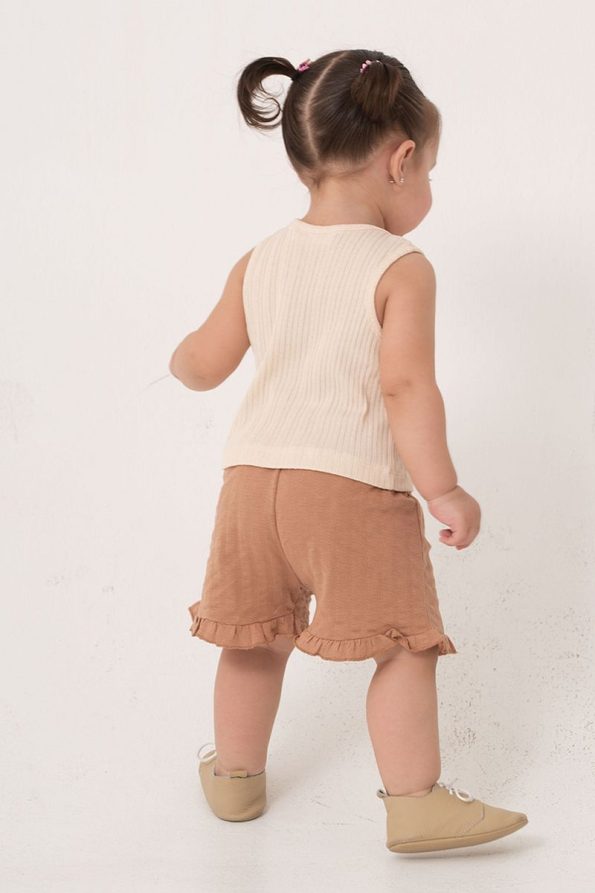 Trendy Brown Cotton Short Set for Babies and Kids