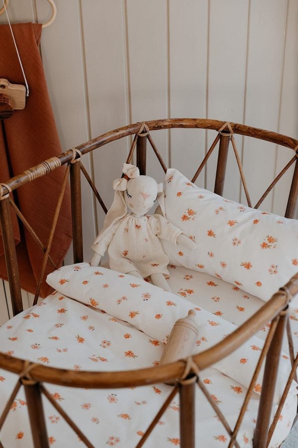 TBA COLLECTION Park Crib Bedding Set (80X110) | Peachy Flowers