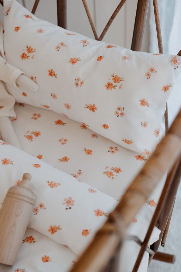 TBA COLLECTION Park Crib Bedding Set (80X110) | Peachy Flowers