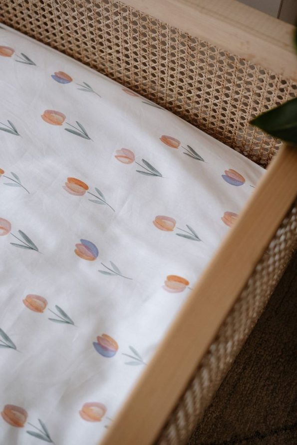 NOU Colorful Laleli Organic Montessori Duvet Cover Set (100x200) - Spring Tulip