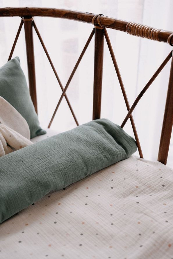 TBA COLLECTION Mother Side Muslin Bedding Set | Green Dots