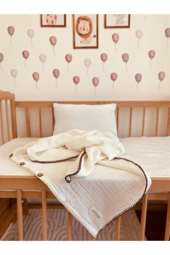 GLOYDEN Baby Muslin Crib Bedding Set Cream 100 X 150