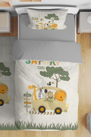 Evpanya Safari Adventure Patterned Single Baby Children's Bedding Set