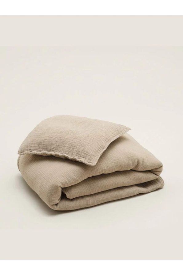 Mother's Voice Crinkle Muslin Baby Bedding Set - Beige