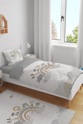 Evpanya Happy Rainbow Safari Themed Single Bed Bedding Set