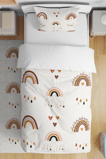 Evpanya Rainbow Pattern Single Bed Set for Kids
