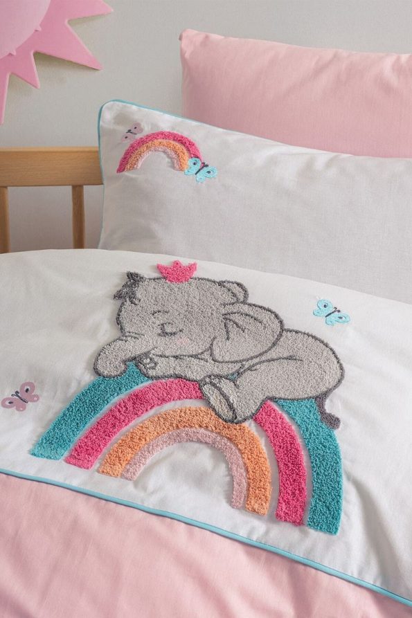 Lucky Pink Embroidered Cotton Baby Bedding Set