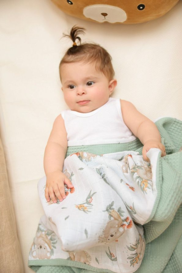 MILNA Baby & Kids Reversible Muslin Baby Blanket 100x100cm