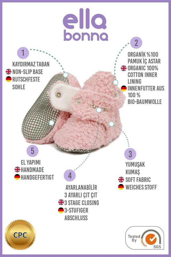 Ella Bonna Non-Slip Sole Baby Slippers
