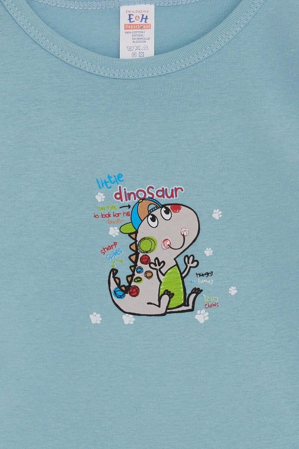 Breeze Baby Boys' Snap Bodysuit with Dinosaur Print 9 Months to 3 Years, Petrol Blue