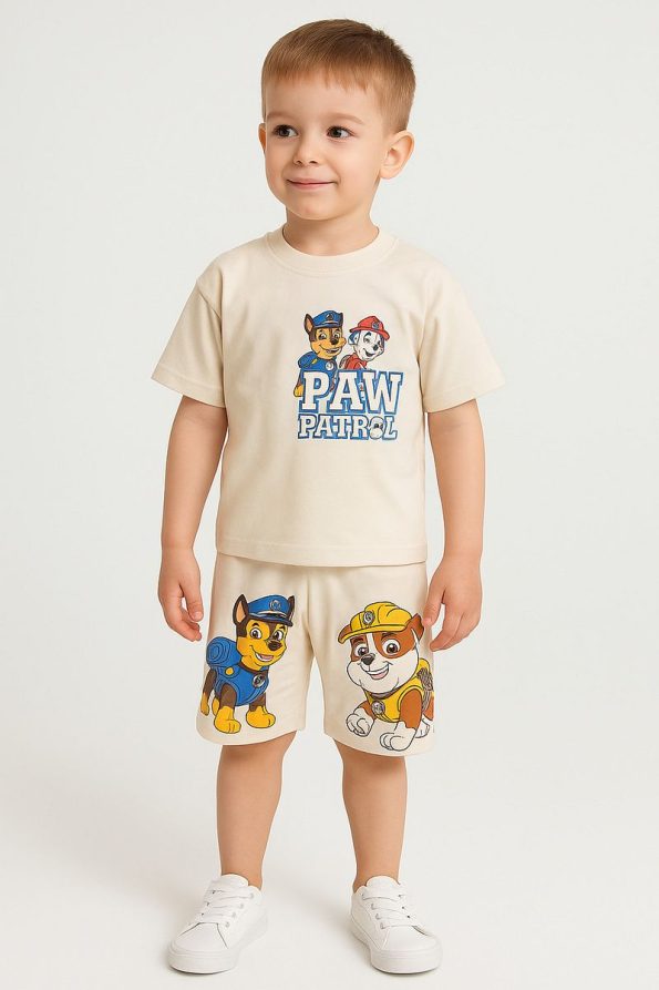 Soft Kids Summer Paw Patrol Printed Unisex Clothing Set