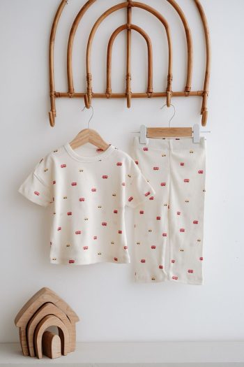 TBA COLLECTION Ribbed Top and Bottom Set | Red Car