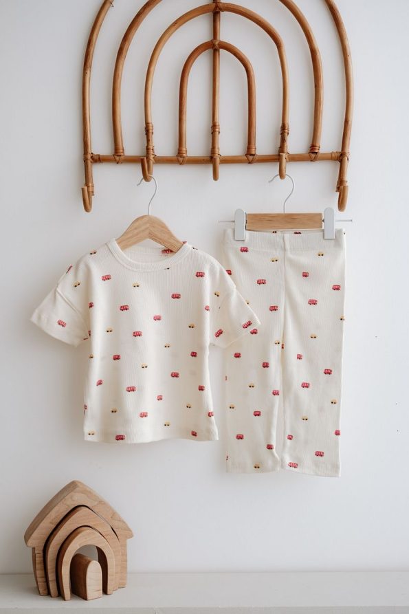 TBA COLLECTION Ribbed Top and Bottom Set | Red Car