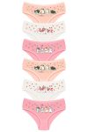 Öts Girls' Cotton Stretch Colorful Printed Briefs Set of 6