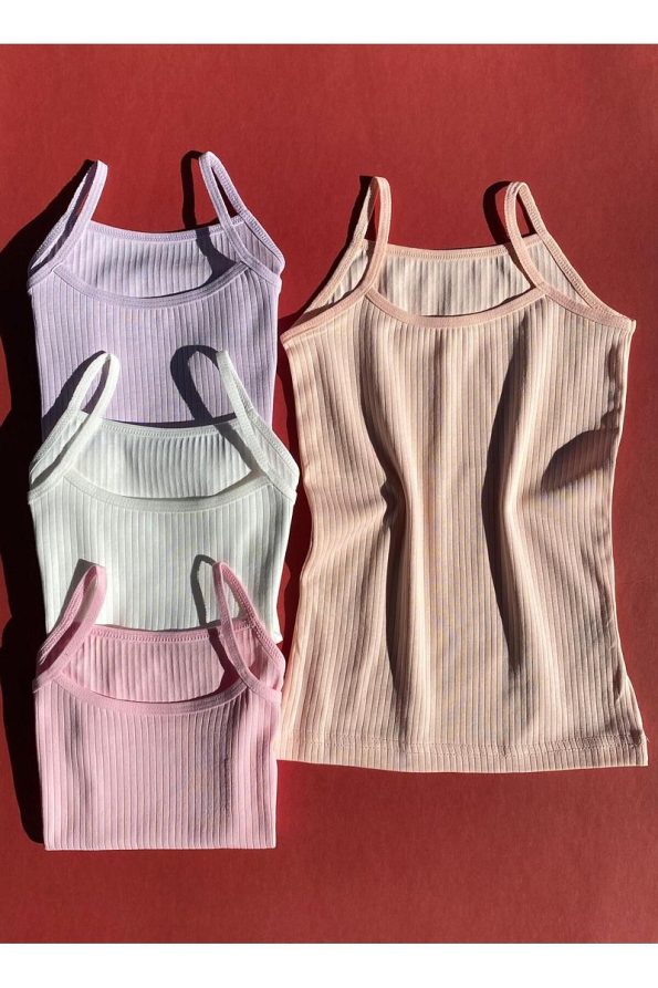 VicTroy Girls' Cotton Stretch Tank Top and Panty Set