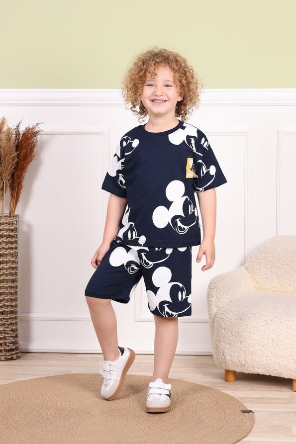 Mixima Micky Printed Oversized Summer Outfit for Kids Aged 3-6