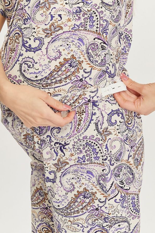 LIKAPA Front Button Short Sleeve Maternity Pajama Set