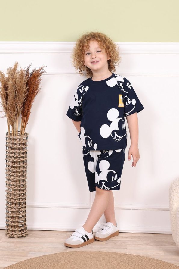 Mixima Micky Printed Oversized Summer Outfit for Kids Aged 3-6
