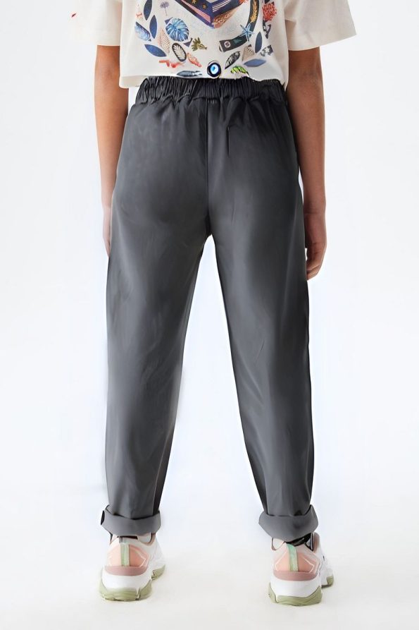 Boys Grey Stretch School Pants