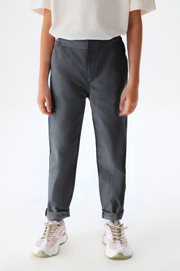 Boys Grey Stretch School Pants