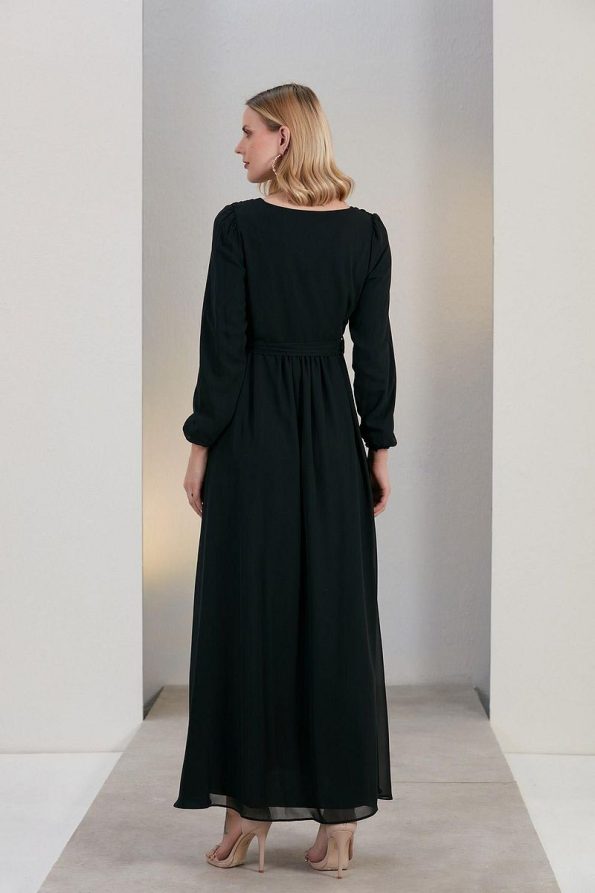 Ishsil Cross-Over Chiffon Tie Baby Shower Maxi Maternity Dress