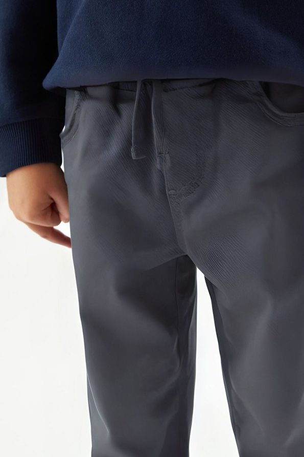 YAKAMEL Kids Charcoal Pocketed Adjustable Waist School Pants