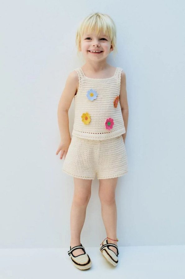 MIZUKI Girls' Pink Knitted Sweater Set