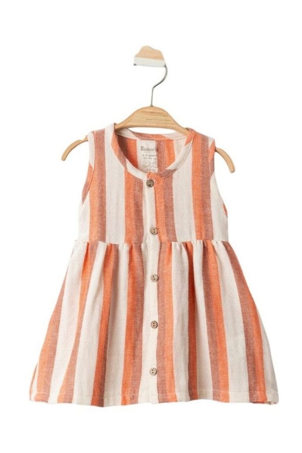 LANUGO Girls' Summer 100% Cotton Muslin Button-Down Dress