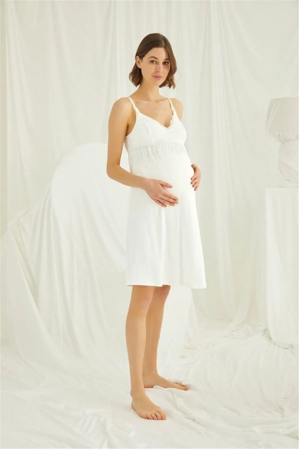 MONAMİSE Lace Maternity Nightgown