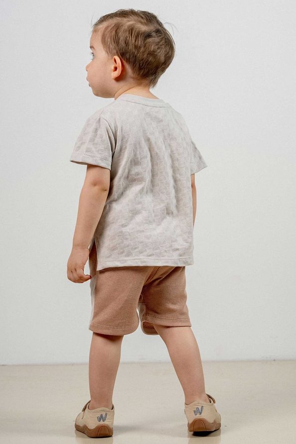 Trendy Gray Cotton Shorts Set for Babies and Kids