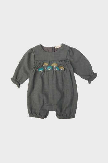Gray Romper for Baby Girls