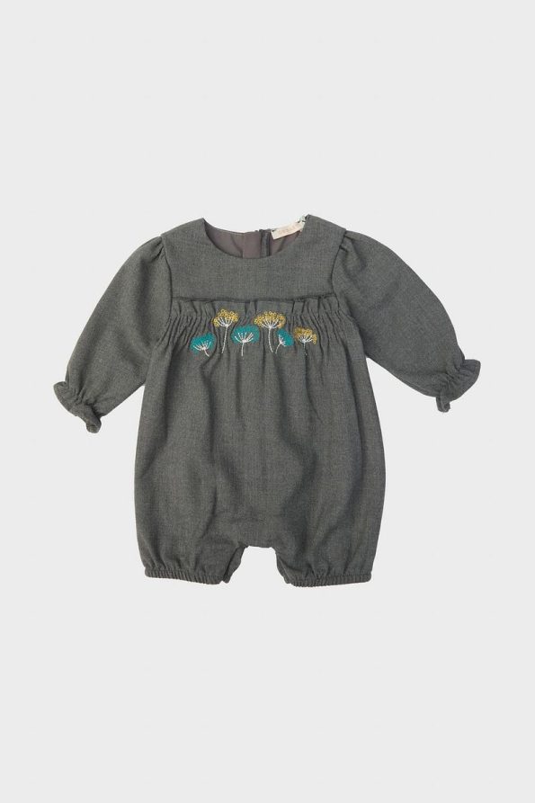 Gray Romper for Baby Girls