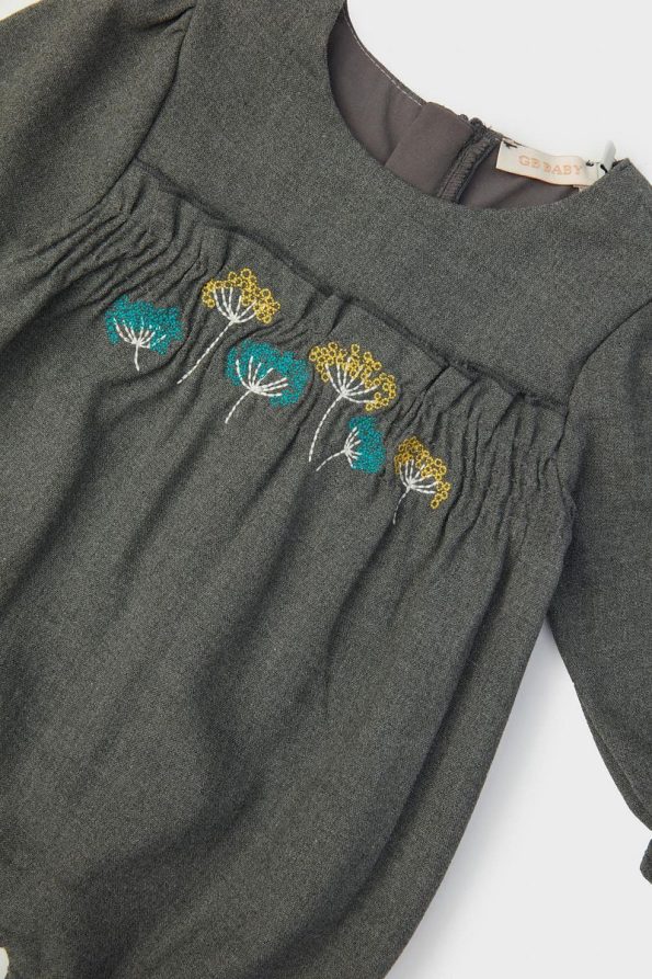 Gray Romper for Baby Girls