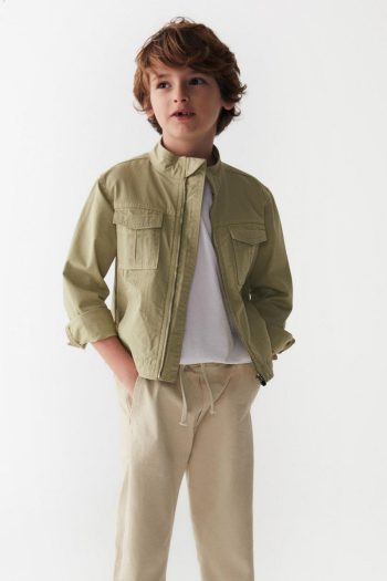 Nk Kids Boys 4-8 Years Seasonal Jacket with Stand Collar Green