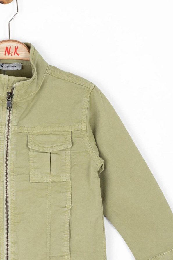 Nk Kids Boys 4-8 Years Seasonal Jacket with Stand Collar Green